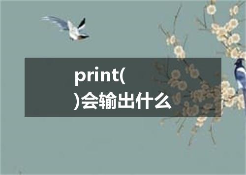 print()会输出什么