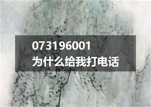 073196001为什么给我打电话