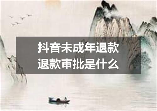 抖音未成年退款退款审批是什么
