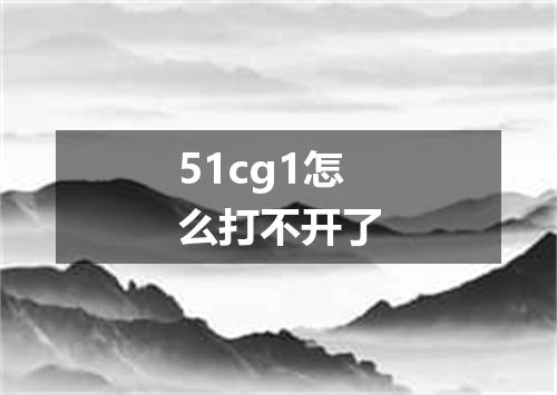 51cg1怎么打不开了