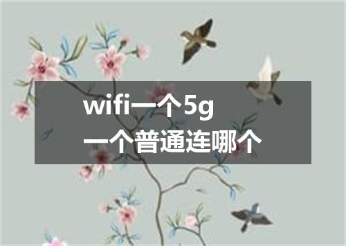 wifi一个5g一个普通连哪个