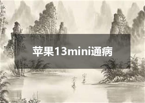 苹果13mini通病