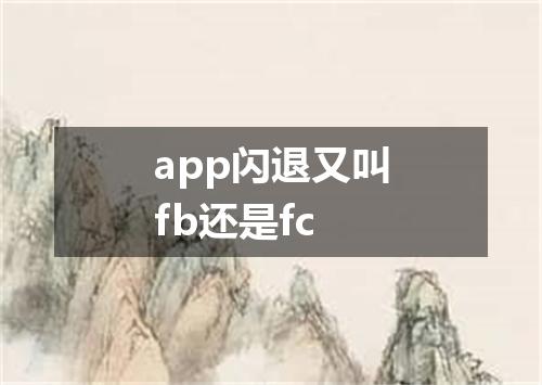 app闪退又叫fb还是fc