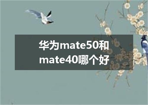 华为mate50和mate40哪个好