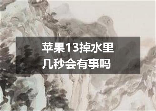 苹果13掉水里几秒会有事吗