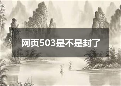 网页503是不是封了