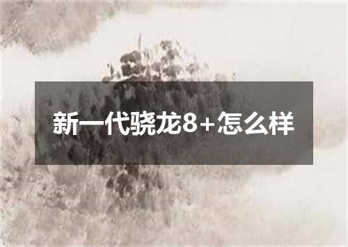 新一代骁龙8+怎么样