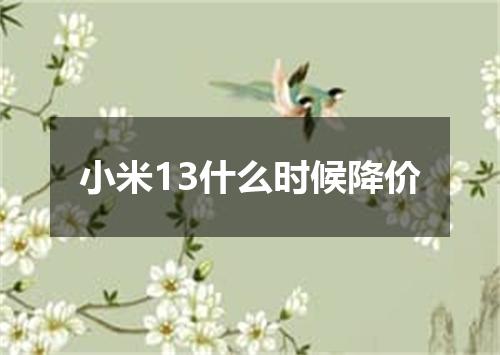 小米13什么时候降价