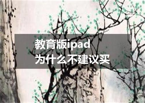 教育版ipad为什么不建议买