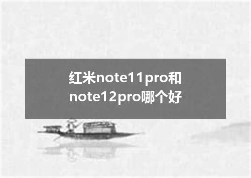红米note11pro和note12pro哪个好