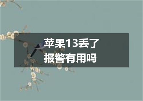 苹果13丢了报警有用吗