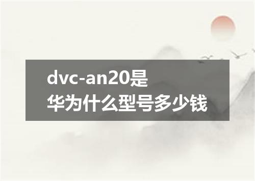 dvc-an20是华为什么型号多少钱