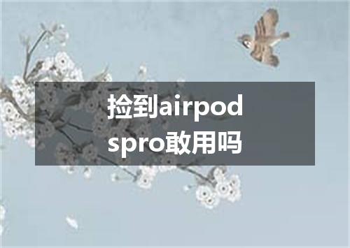 捡到airpodspro敢用吗