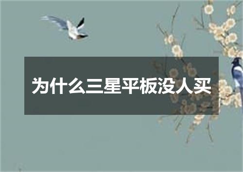 为什么三星平板没人买