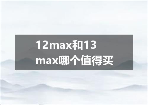 12max和13max哪个值得买