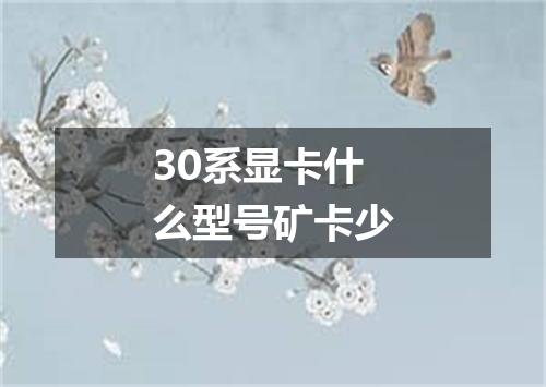 30系显卡什么型号矿卡少