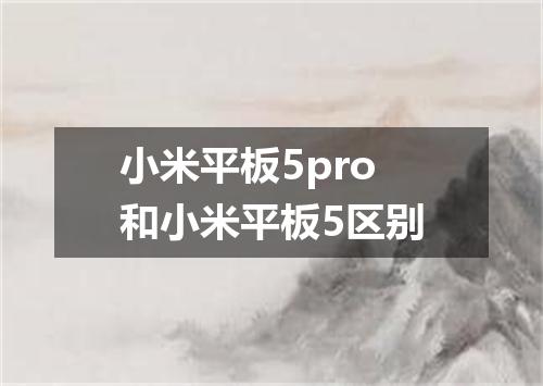 小米平板5pro和小米平板5区别