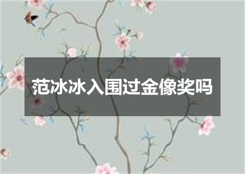 范冰冰入围过金像奖吗