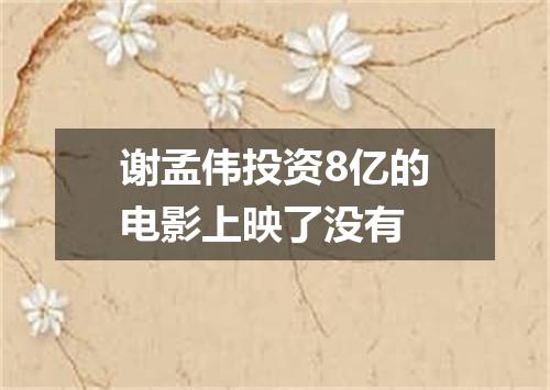 谢孟伟投资8亿的电影上映了没有