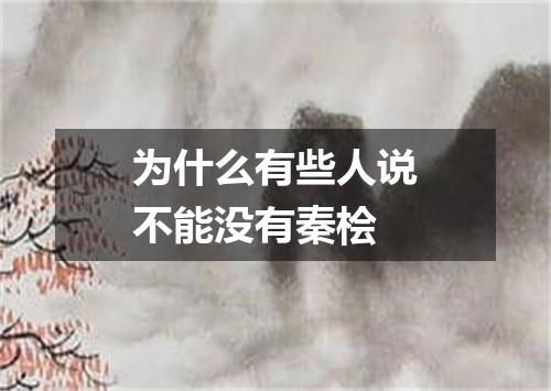 为什么有些人说不能没有秦桧