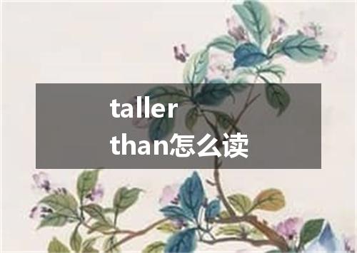 taller than怎么读