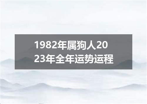 1982年属狗人2023年全年运势运程