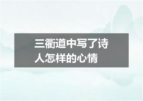三衢道中写了诗人怎样的心情