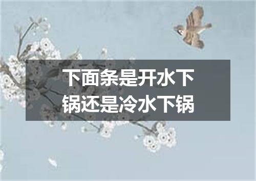 下面条是开水下锅还是冷水下锅