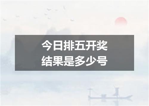 今日排五开奖结果是多少号