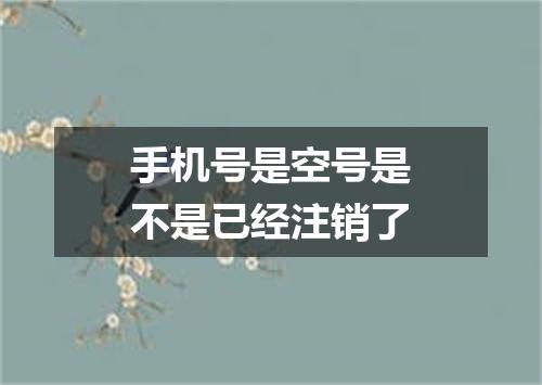 手机号是空号是不是已经注销了