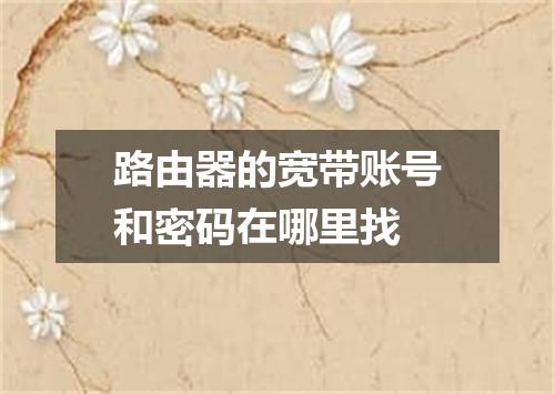 路由器的宽带账号和密码在哪里找