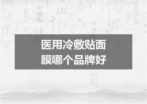 医用冷敷贴面膜哪个品牌好