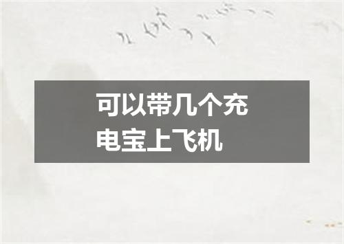 可以带几个充电宝上飞机