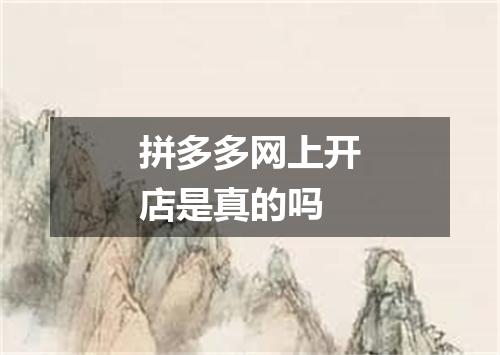 拼多多网上开店是真的吗