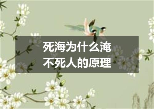 死海为什么淹不死人的原理