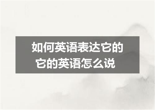 如何英语表达它的 它的英语怎么说