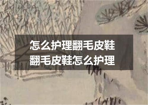 怎么护理翻毛皮鞋 翻毛皮鞋怎么护理