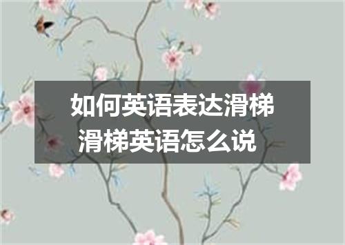 如何英语表达滑梯 滑梯英语怎么说