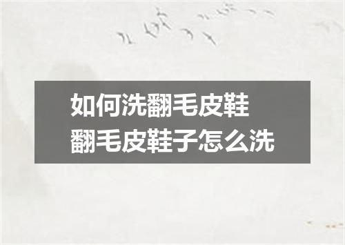 如何洗翻毛皮鞋 翻毛皮鞋子怎么洗