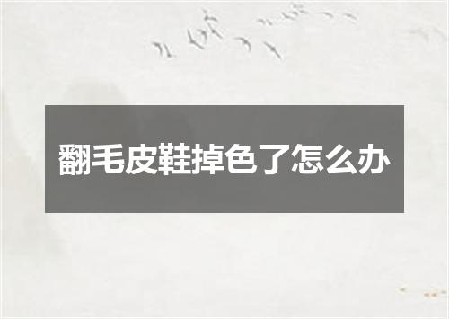 翻毛皮鞋掉色了怎么办