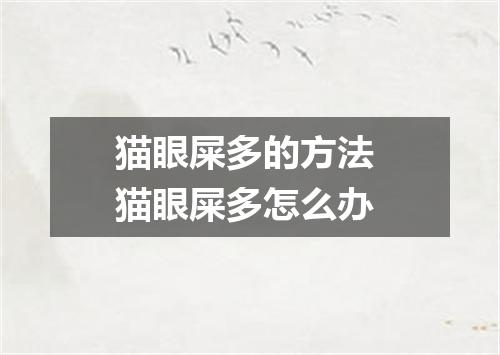猫眼屎多的方法 猫眼屎多怎么办