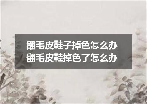 翻毛皮鞋子掉色怎么办 翻毛皮鞋掉色了怎么办