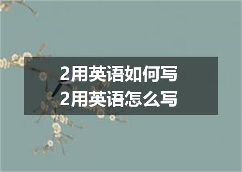 2用英语如何写 2用英语怎么写