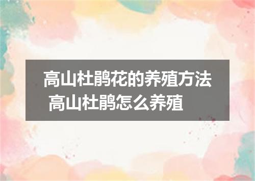 高山杜鹃花的养殖方法 高山杜鹃怎么养殖