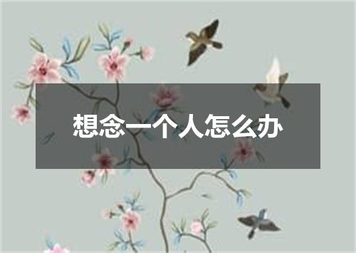 想念一个人怎么办
