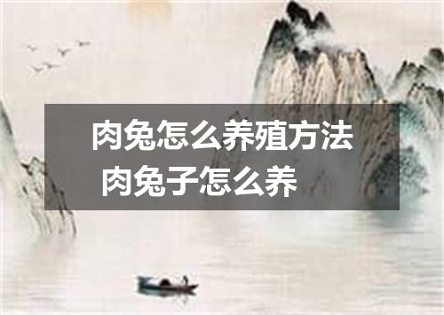 肉兔怎么养殖方法 肉兔子怎么养