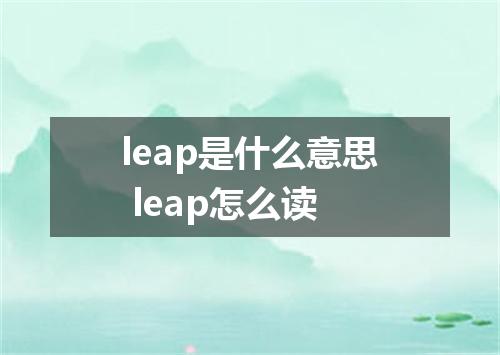 leap是什么意思 leap怎么读