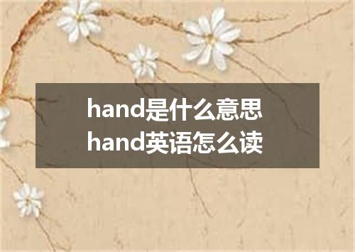 hand是什么意思 hand英语怎么读