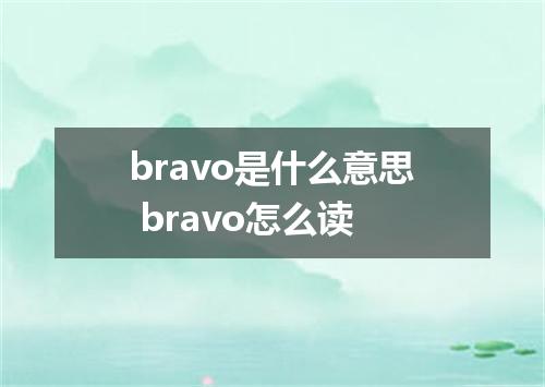 bravo是什么意思 bravo怎么读