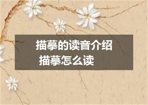 描摹的读音介绍 描摹怎么读